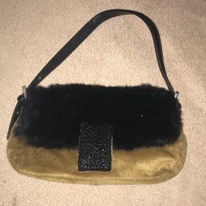 Bebe shoulder rabbit fur bag